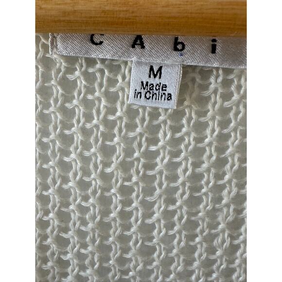 Cabi Ivory Open-Knit Crochet Tank Top Women's Medium - Picture 5 of 6